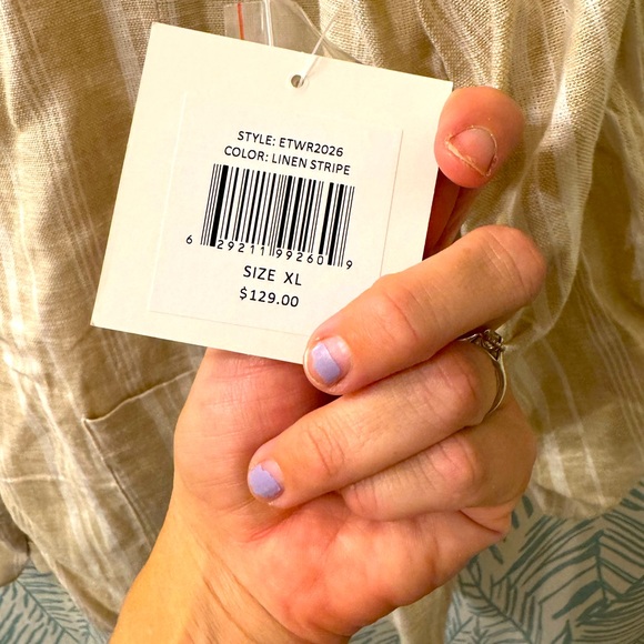 NWT Striped, Slouchy Linen Blazer - Picture 7 of 7